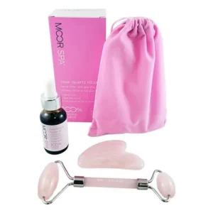Rouleau Facial et Kit Gua Sha Rose Quartz